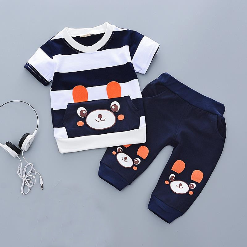 1 set kids boys Summer outfits 1-3 years boys Toddler kids baby boys outfits cotton Tee+Shorts Pants clothes Set cool cartoon
